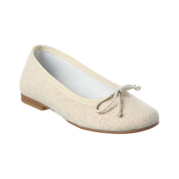 Pepa London Linen Ballerina Flat White